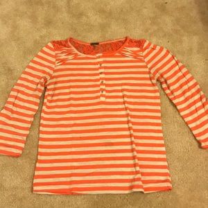 Striped, lace shoulder children’s shirt